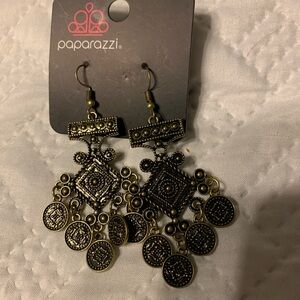Gorgeous BRASS DANGLE EARRINGS.  New! So pretty!!